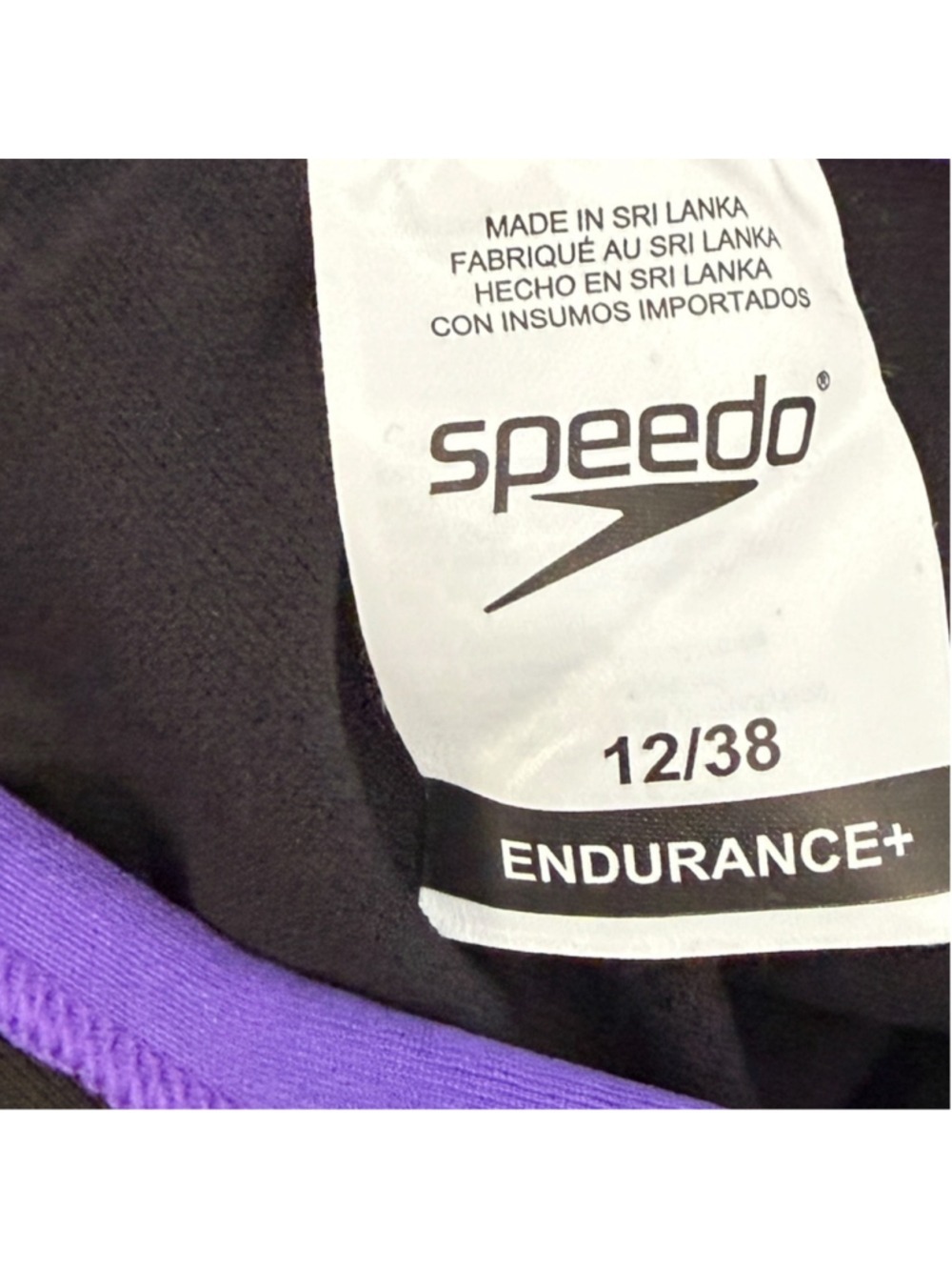 Speedo Endurance+ One Piece Swimsuit Team Black Purple Women’s Size 12/38 NWT MS - Picture 6 of 6